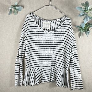 We the Free > Distressed Striped Long Sleeve Top Large